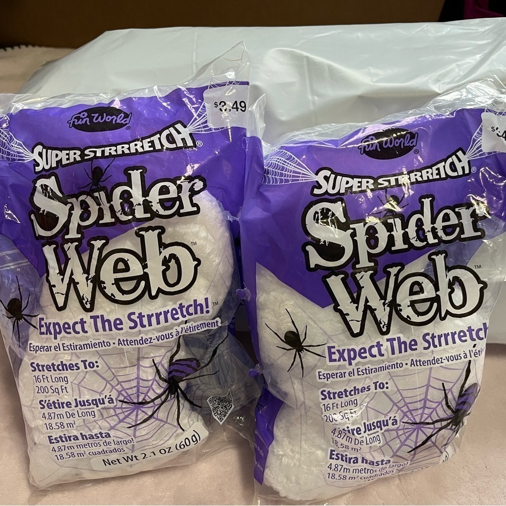 5 Packs - Fun World Super Stretch Spider Web Halloween Decor Indoor Outdoor Use